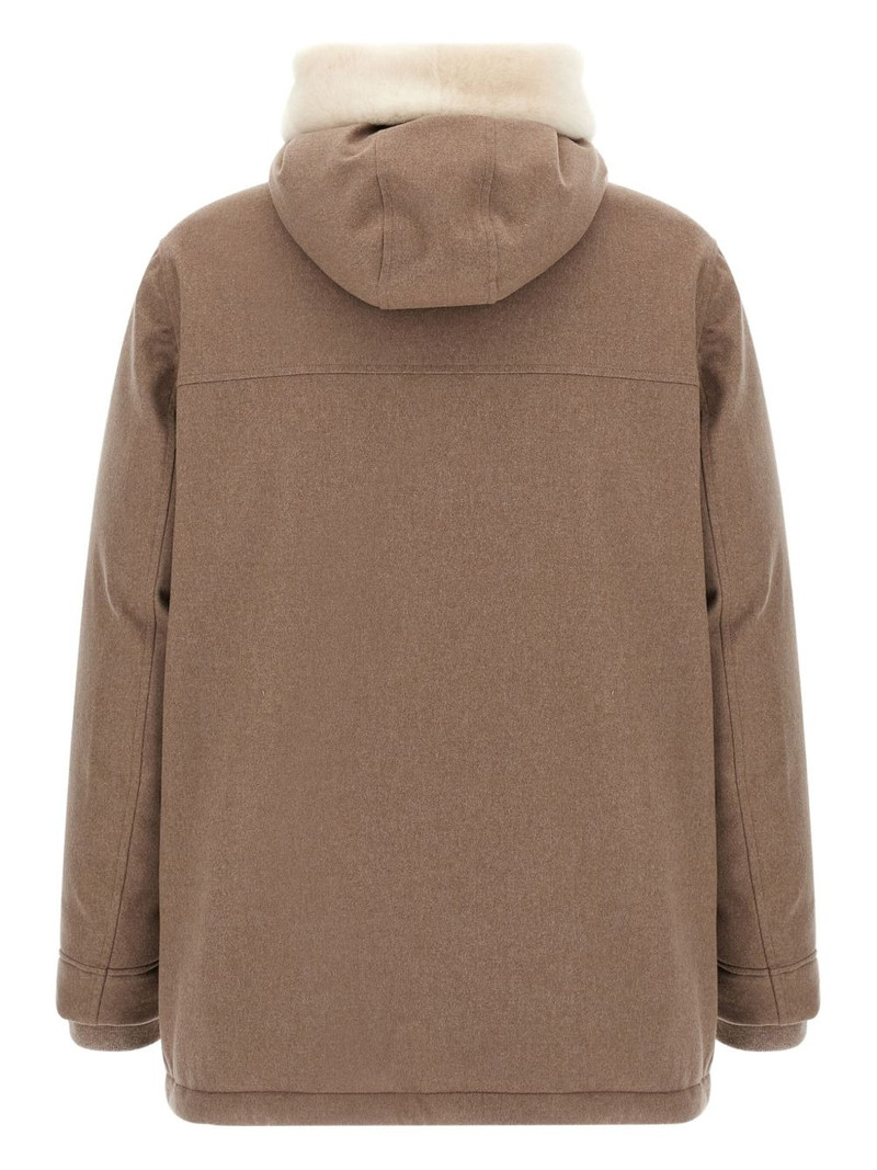 Brunello Cucinelli quilted shearling-detail coat outlook