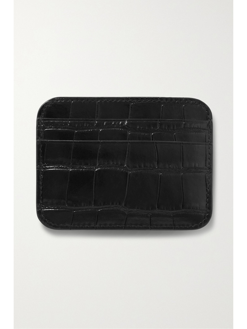 BALENCIAGA Cash Printed Croc-effect Leather Cardholder outlook