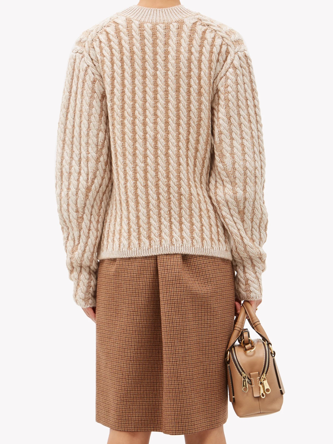 Chunky cable-knit side-slit wool-blend sweater - 5