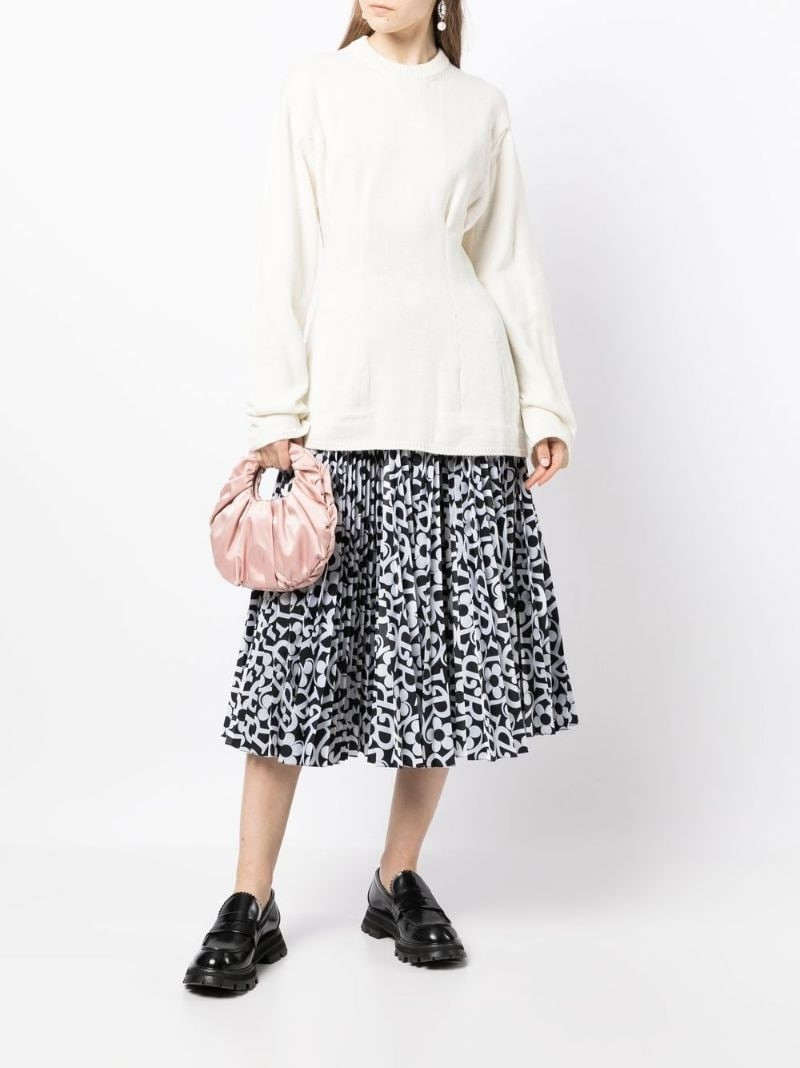 Comme Des Garçons fitted-waist round-neck jumper outlook