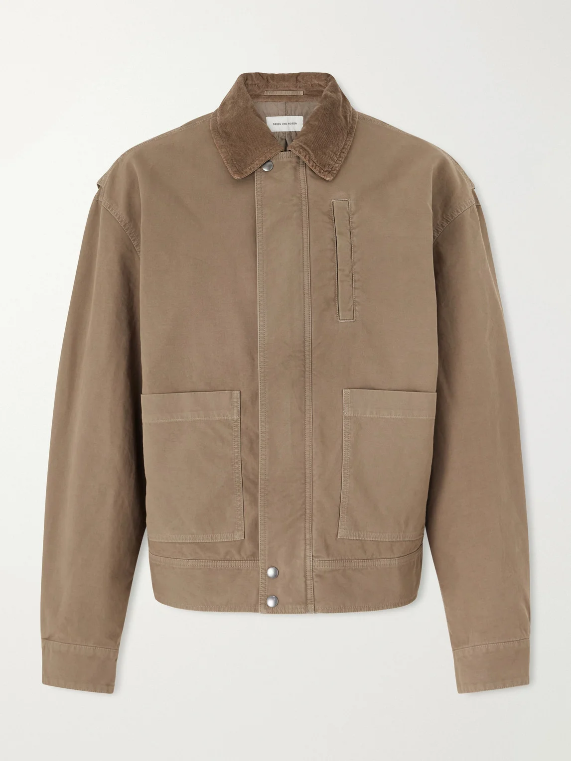 Corduroy-Trimmed Cotton-Canvas Jacket - 1