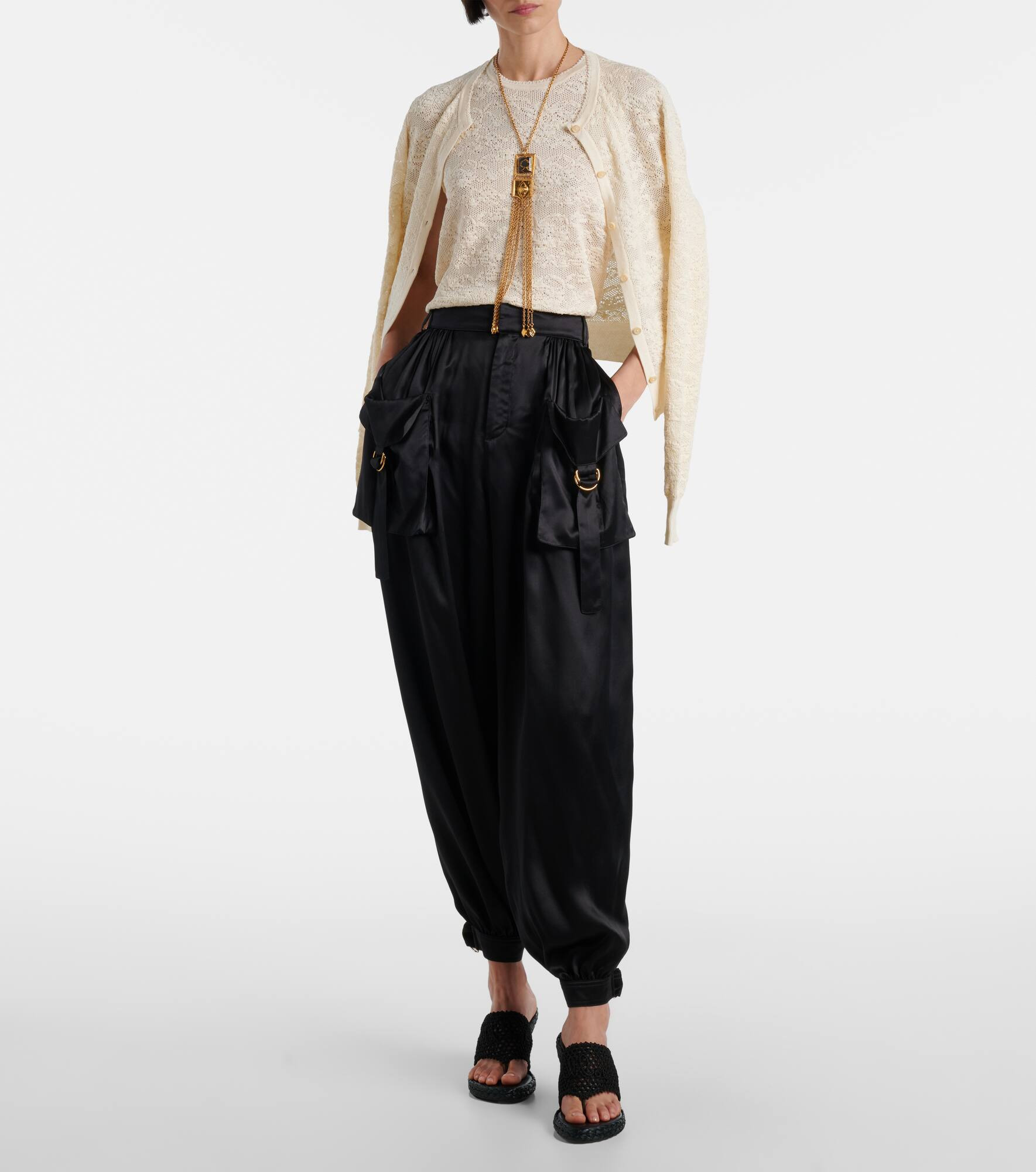 Set of cotton and silk tank top and cardigan - 2