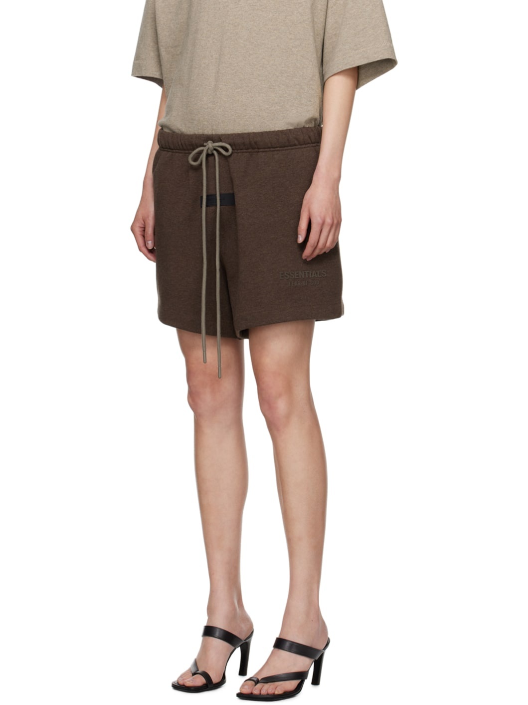 Brown Drawstring Shorts - 4