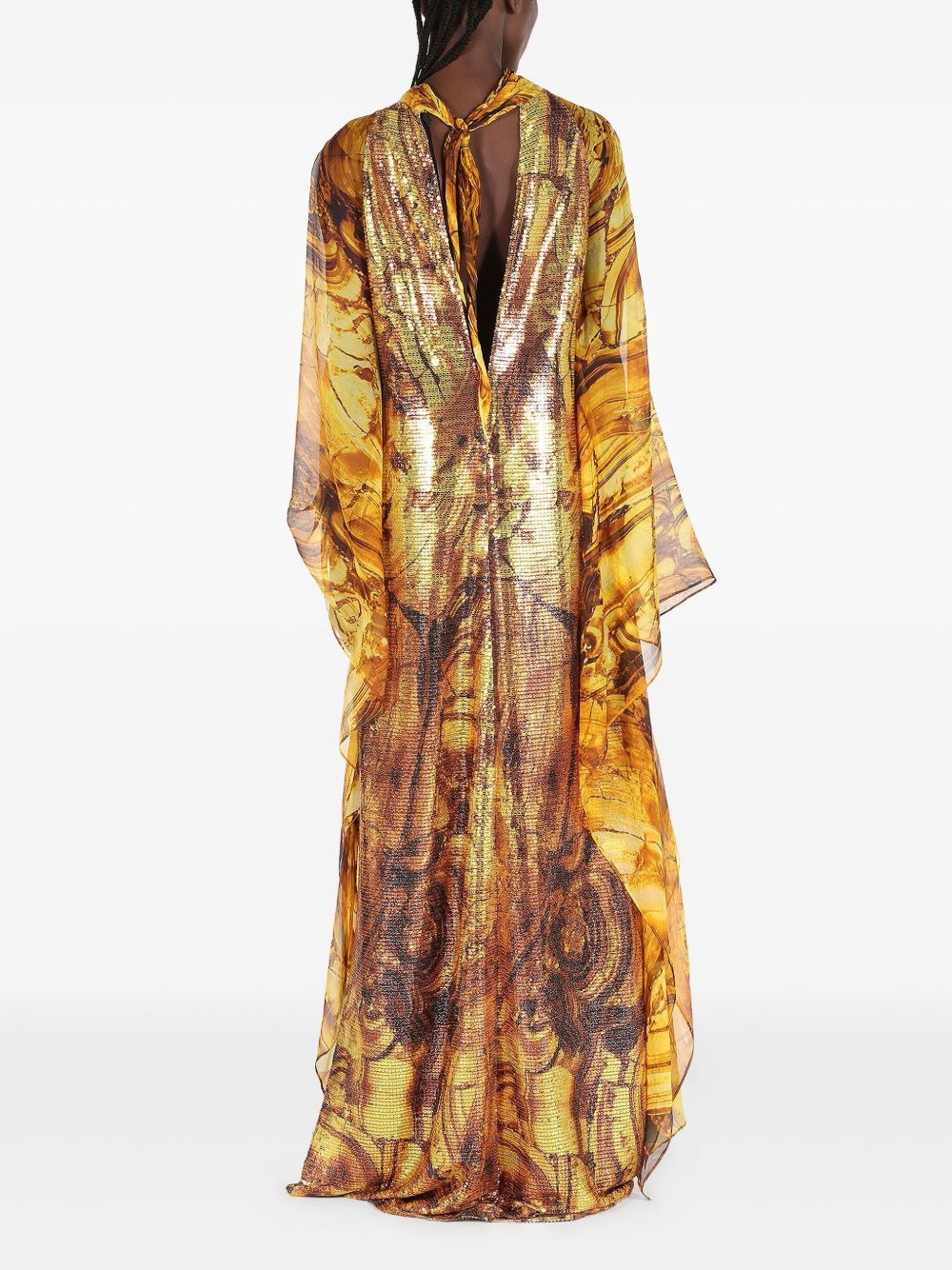 amber-print sequin-embellished maxi dress - 4