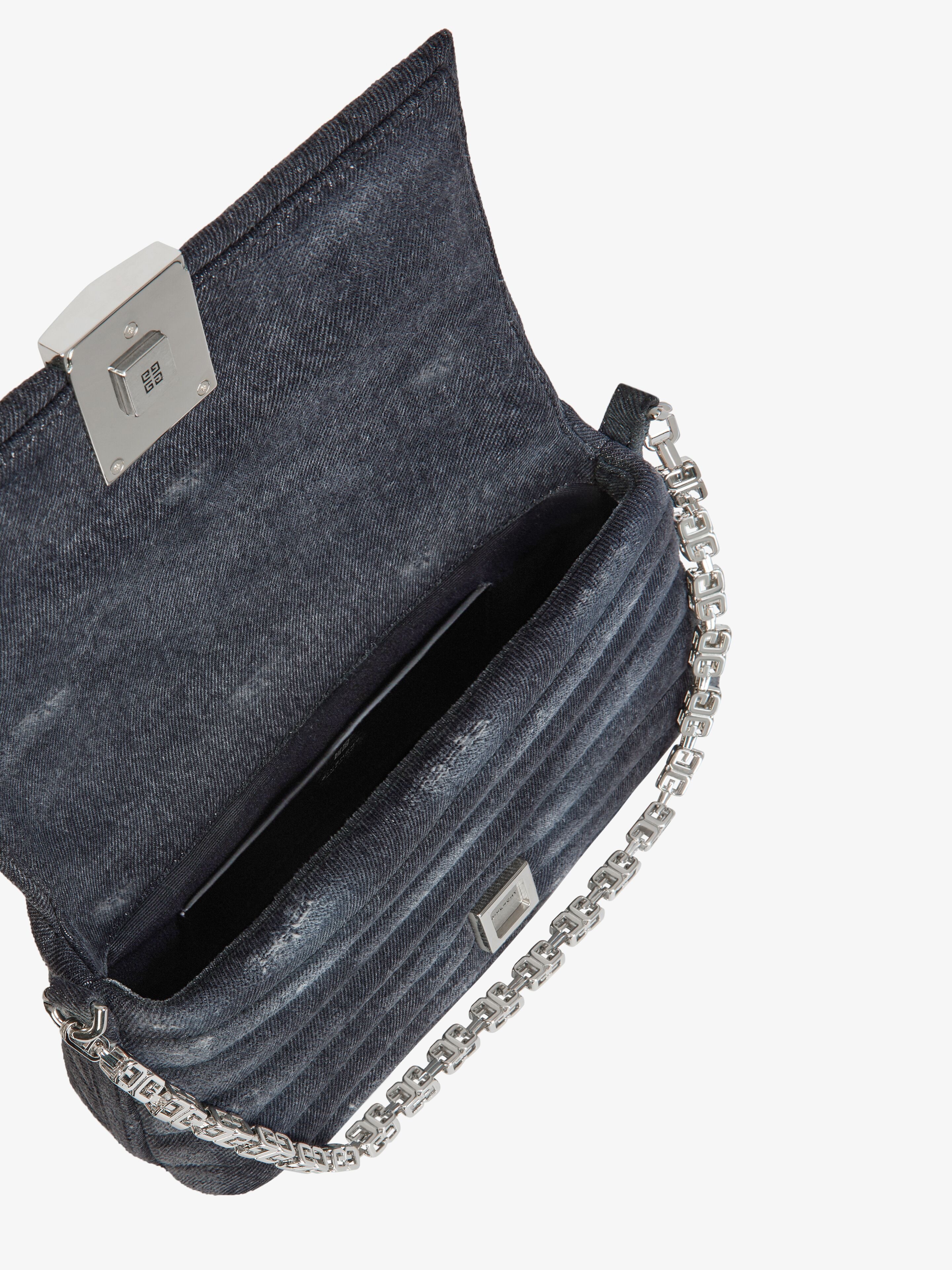 SMALL 4G SOFT BAG IN QUILTED DENIM - 6