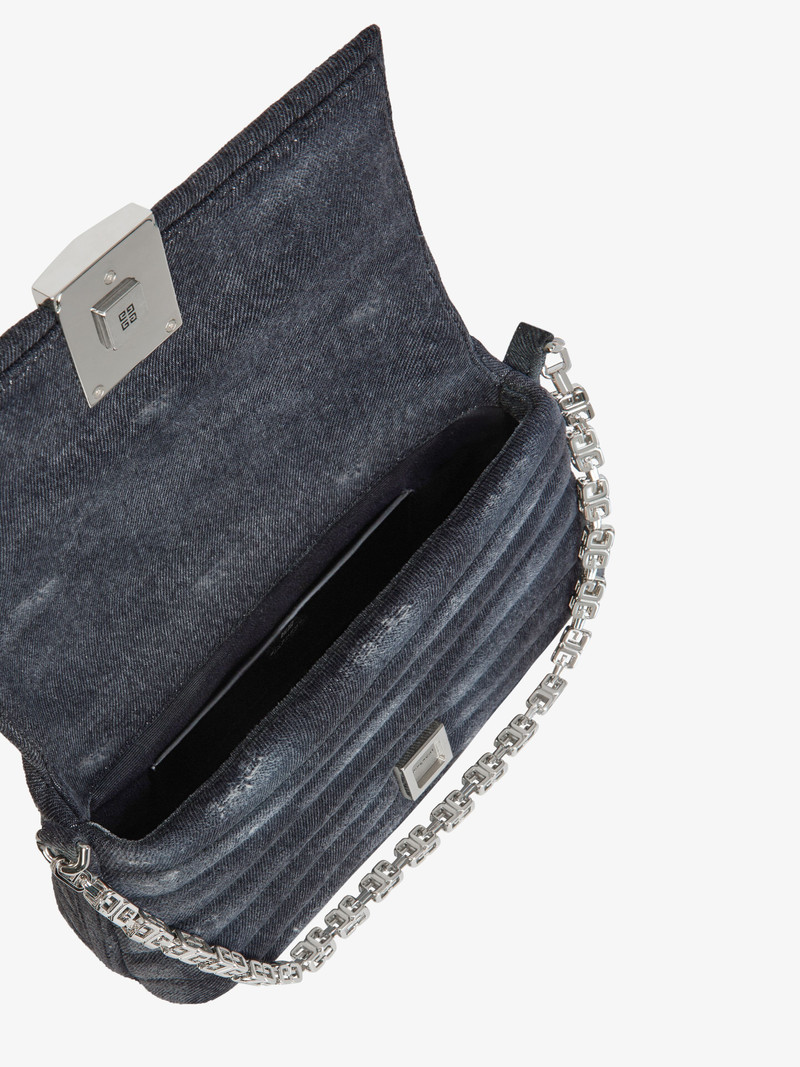 SMALL 4G SOFT BAG IN QUILTED DENIM 6
