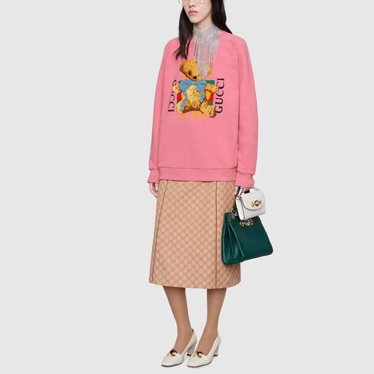 (WMNS) Gucci Animal Print Round Neck Long Sleeve Sweater For Pink 489677-X9N17-5681 - 4