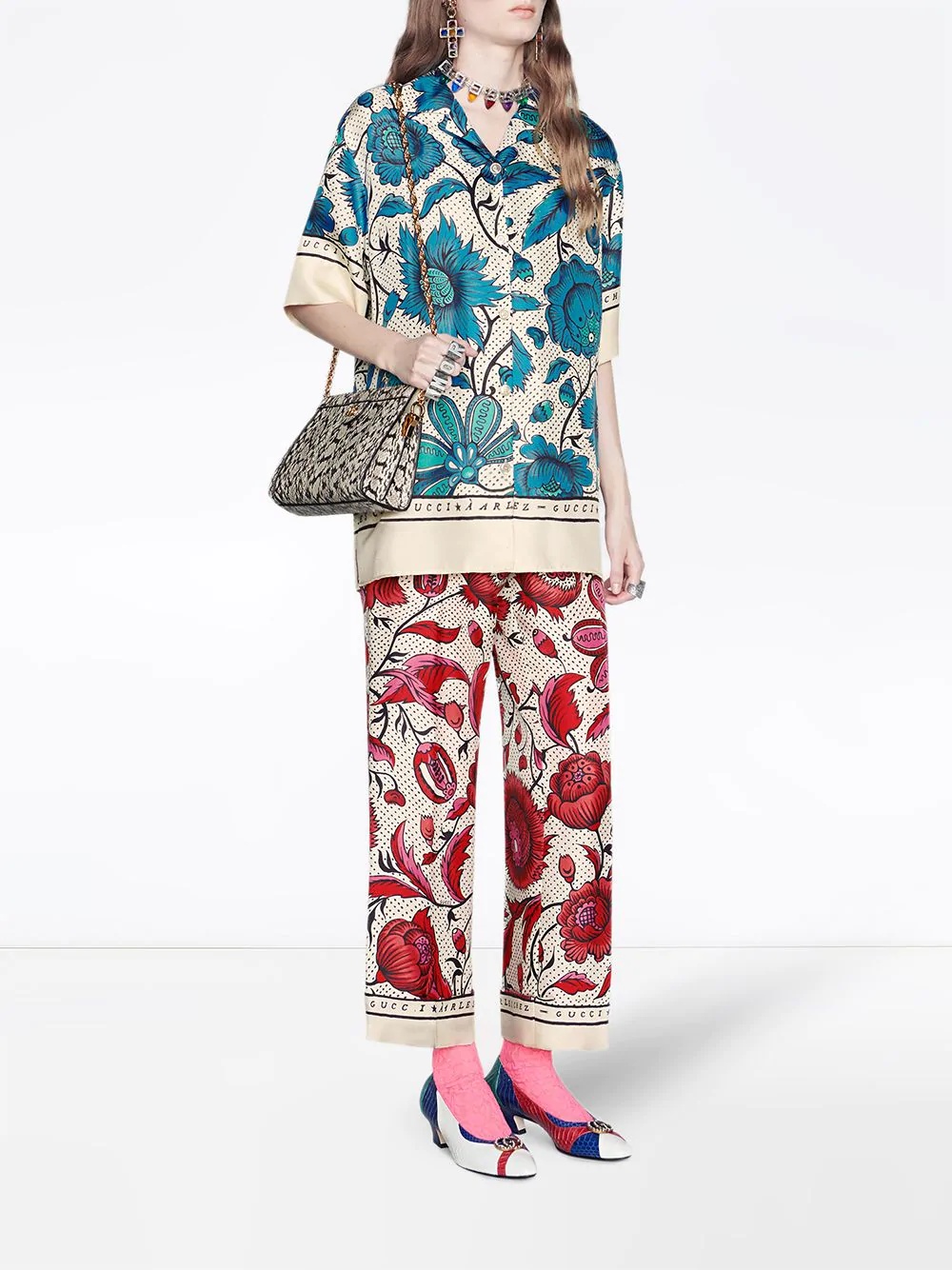 Silk pant with watercolor flowers - 2