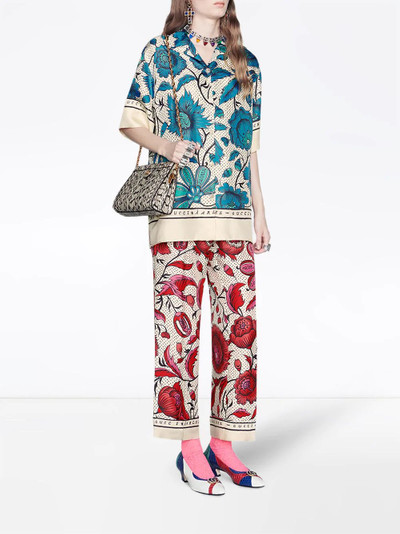 GUCCI Silk pant with watercolor flowers outlook