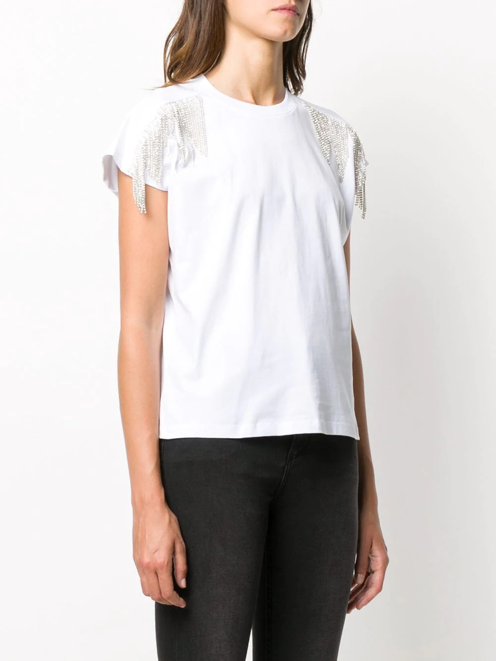 fringed short-sleeved top - 3