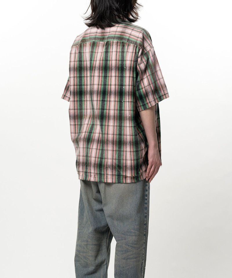 Embellished Sticker Short Sleeve Check Shirt 15