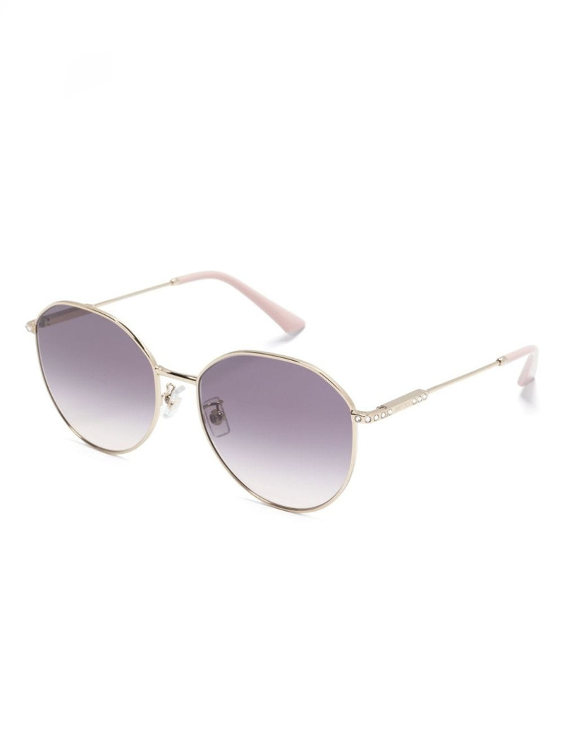 JIMMY CHOO crystal-embellished oversize-frame sunglasses outlook