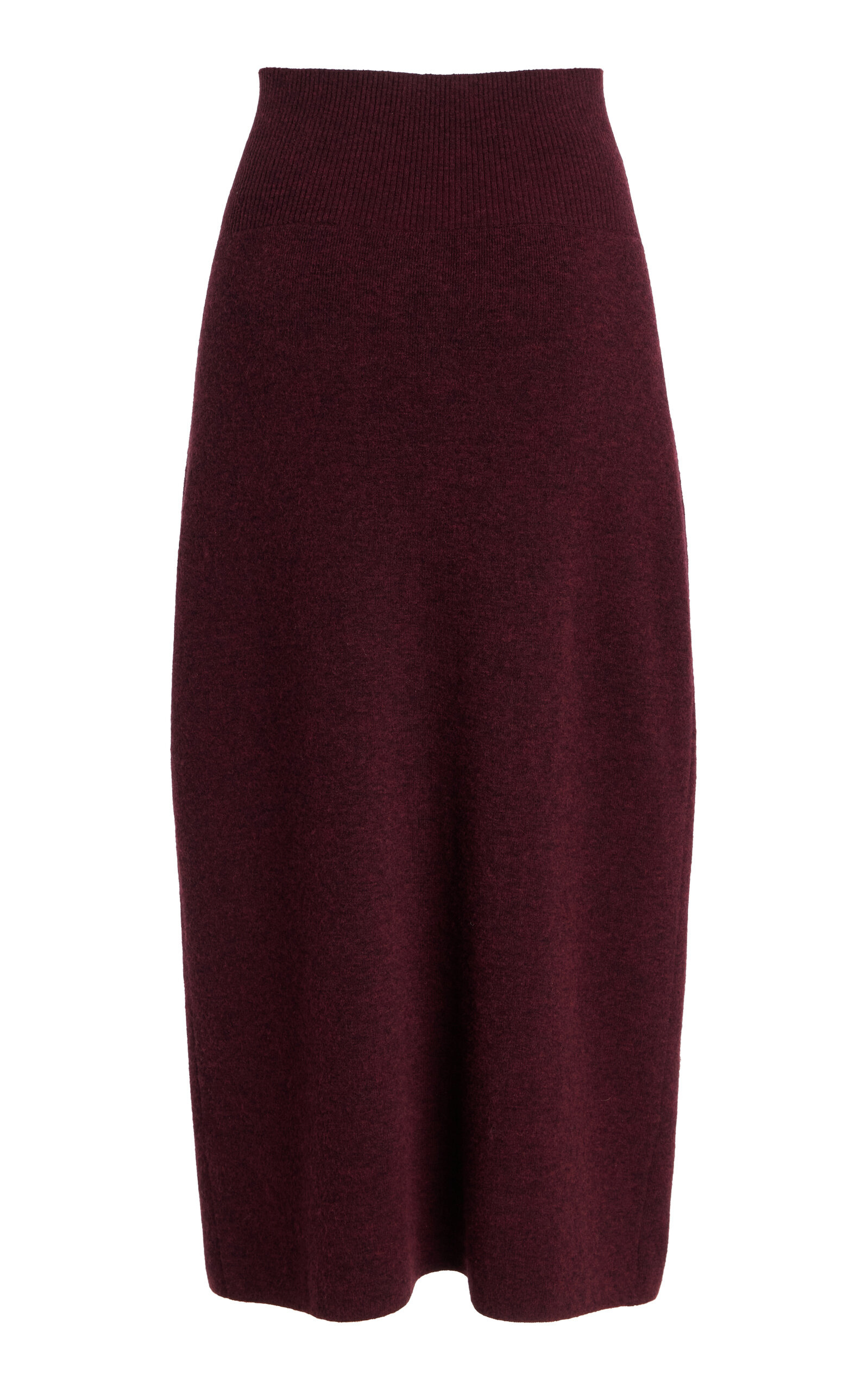 Embroidered Knit Midi Skirt burgundy - 5