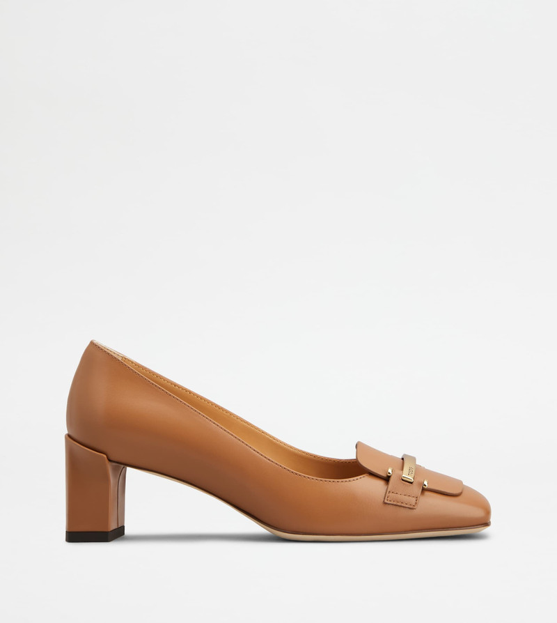 PUMPS IN LEATHER - BROWN 1