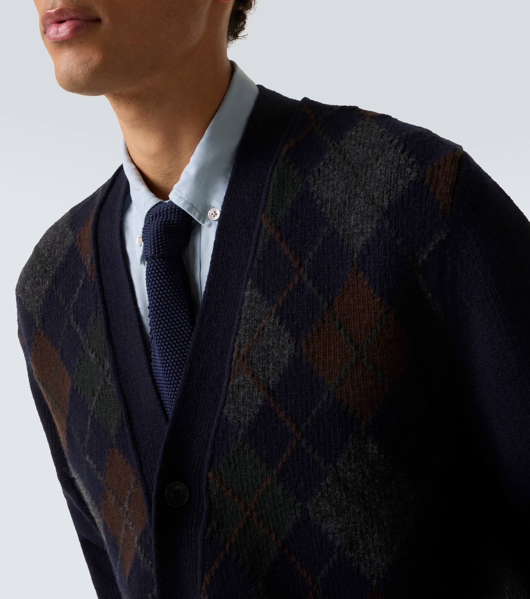 Argyle wool cardigan - 5