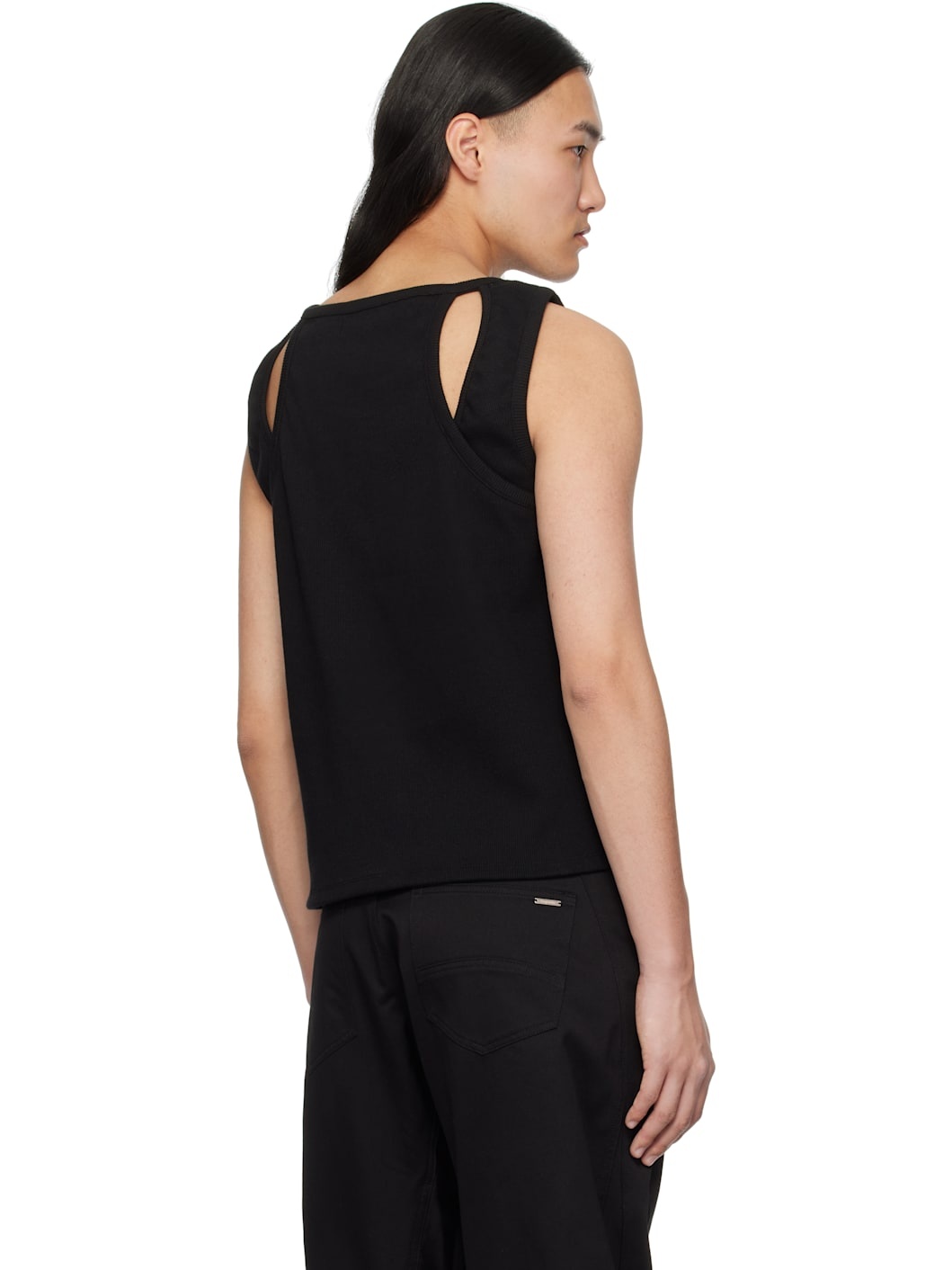 Black Cut Out Tank Top - 3