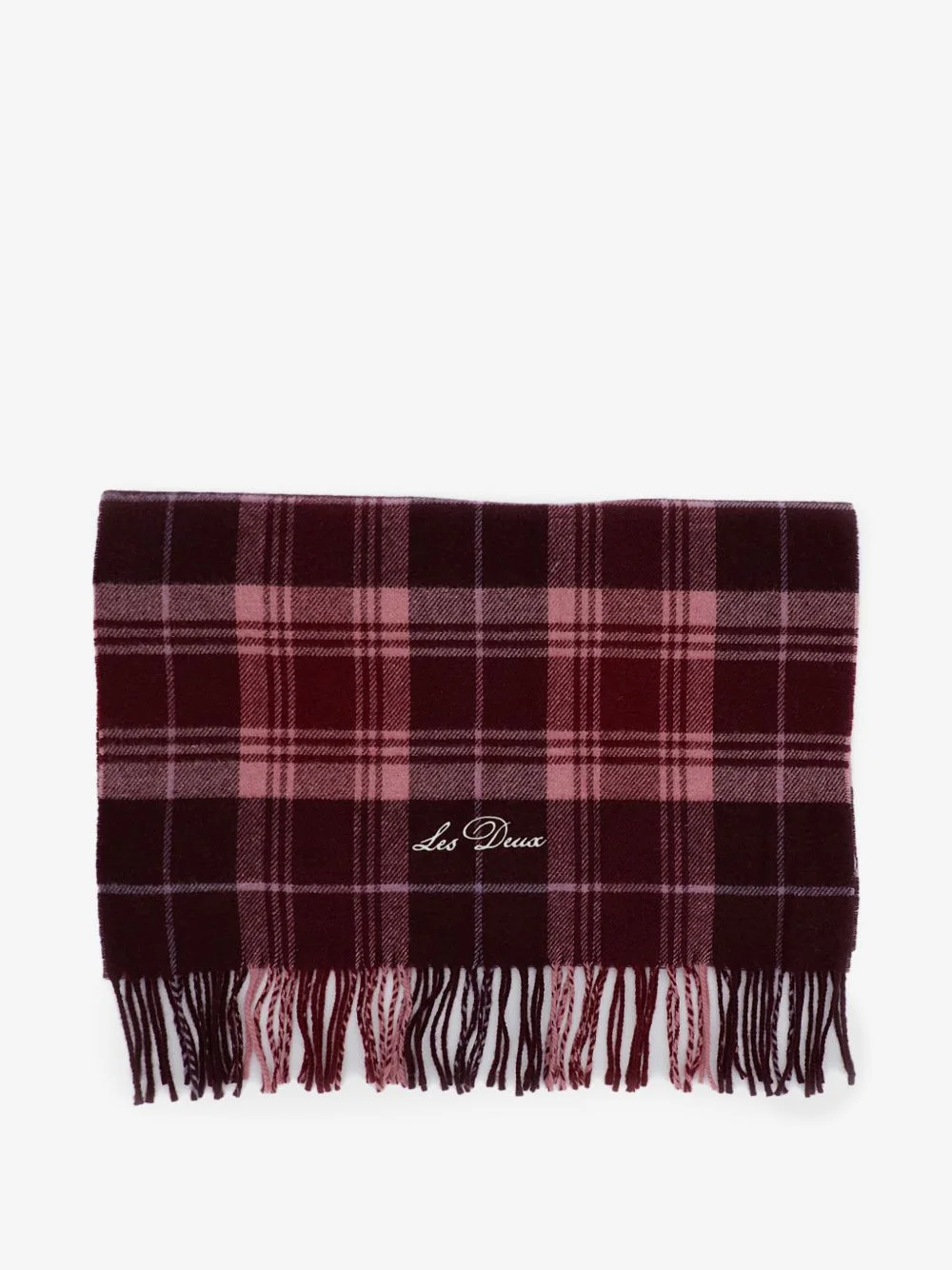check-pattern fringed scarf - 1