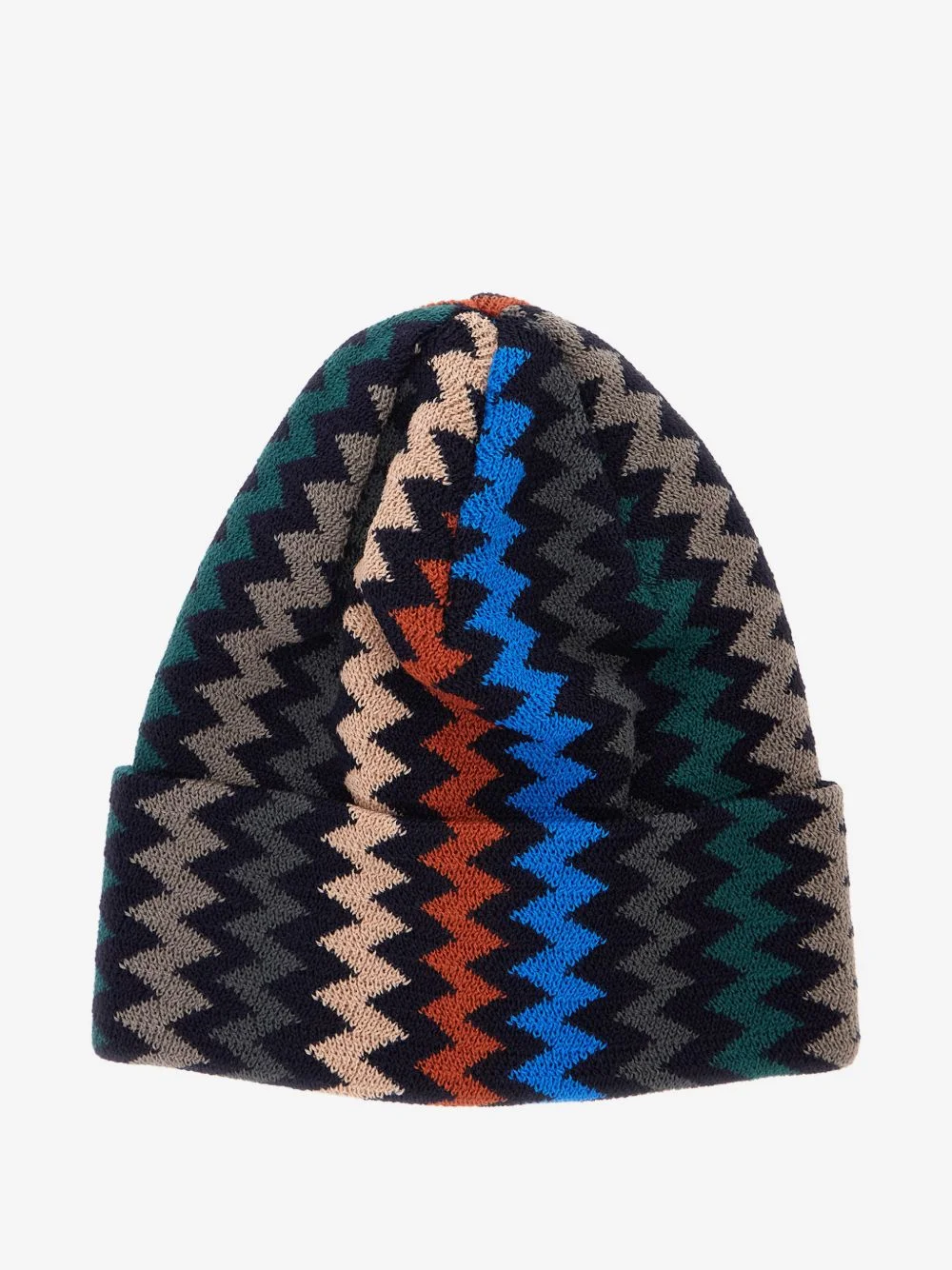 zigzag-knit beanie hat - 1