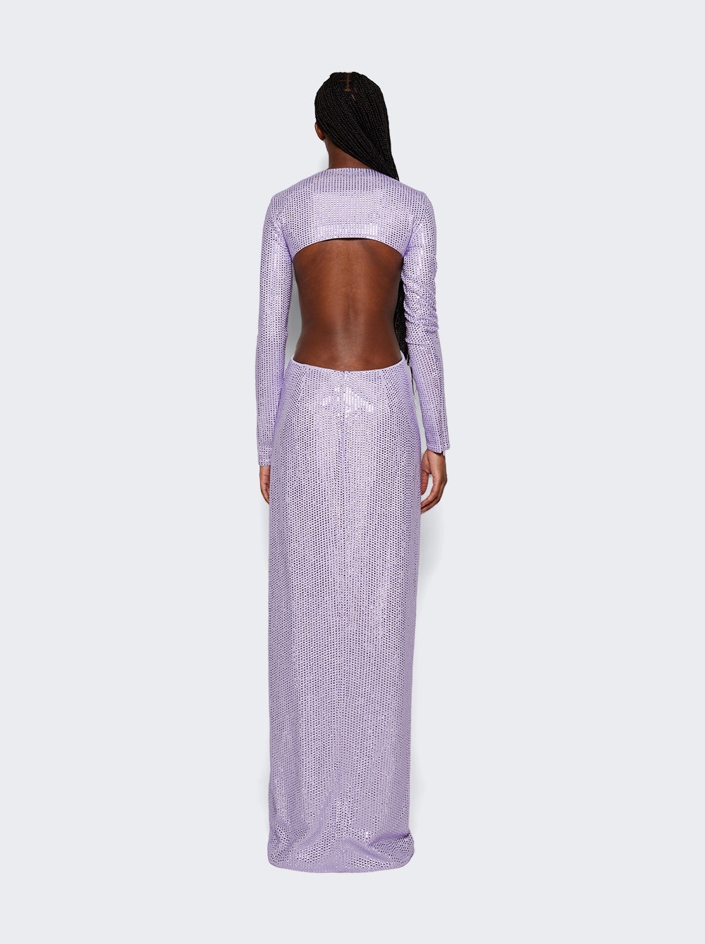 Crystal Embellished Front Knot Gown Lilac - 5