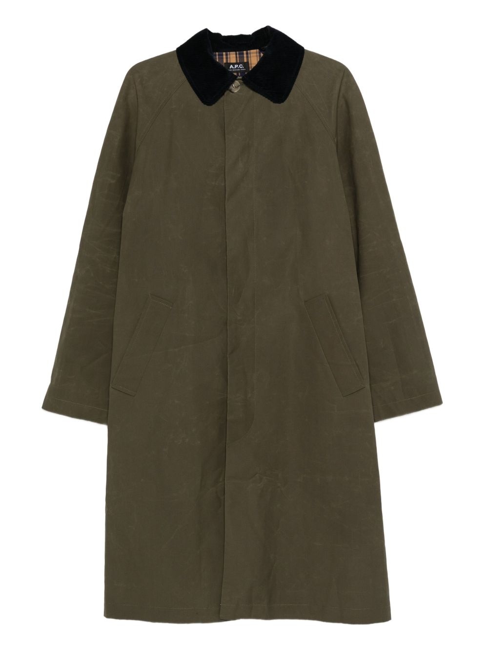 corduroy-collar cotton coat - 1
