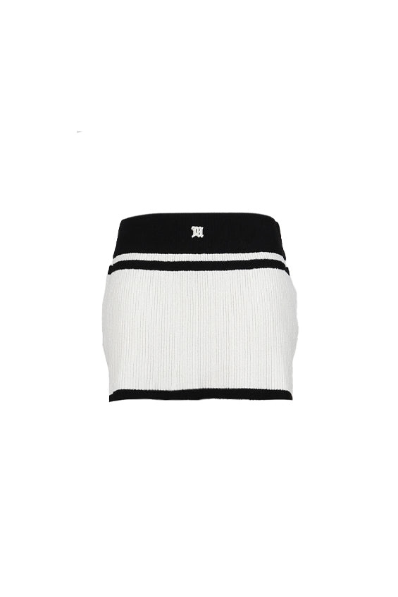 FLUFFY CANNES MINI SKIRT / BLK WHT - 1