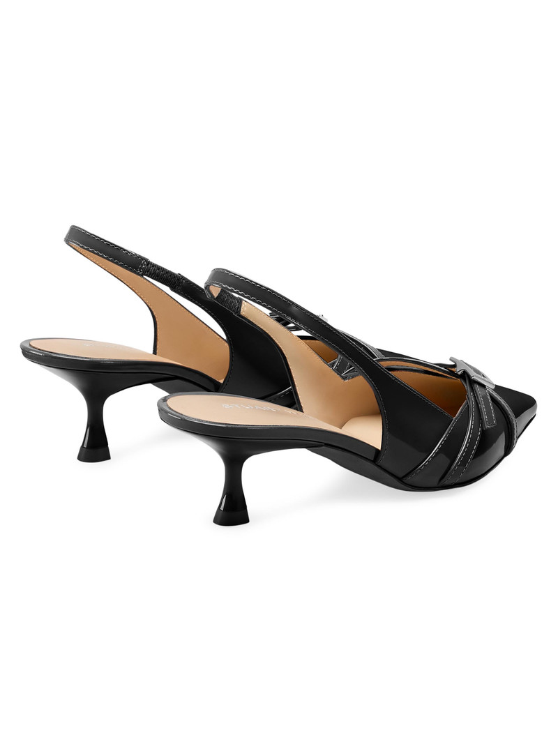 Women's Georgie 50MM Patent Leather Slingback Pumps - Black 3
