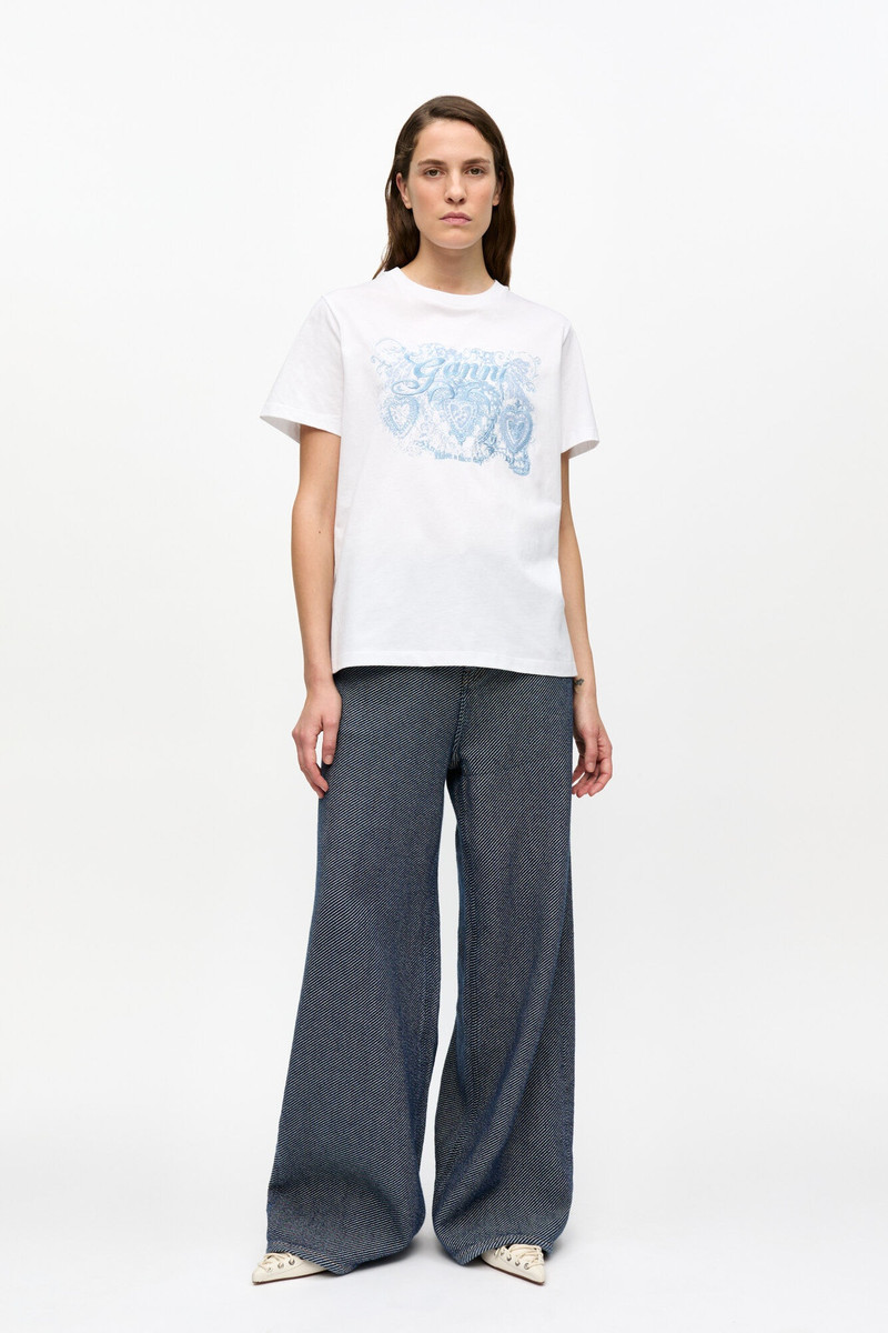 GANNI BLUE HEAVY TWILL DENIM MARRI JEANS outlook