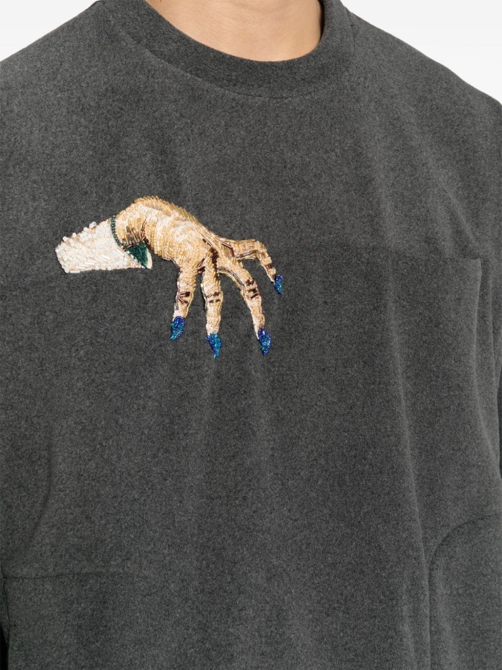 embroidered-motif crew-neck sweatshirt - 5