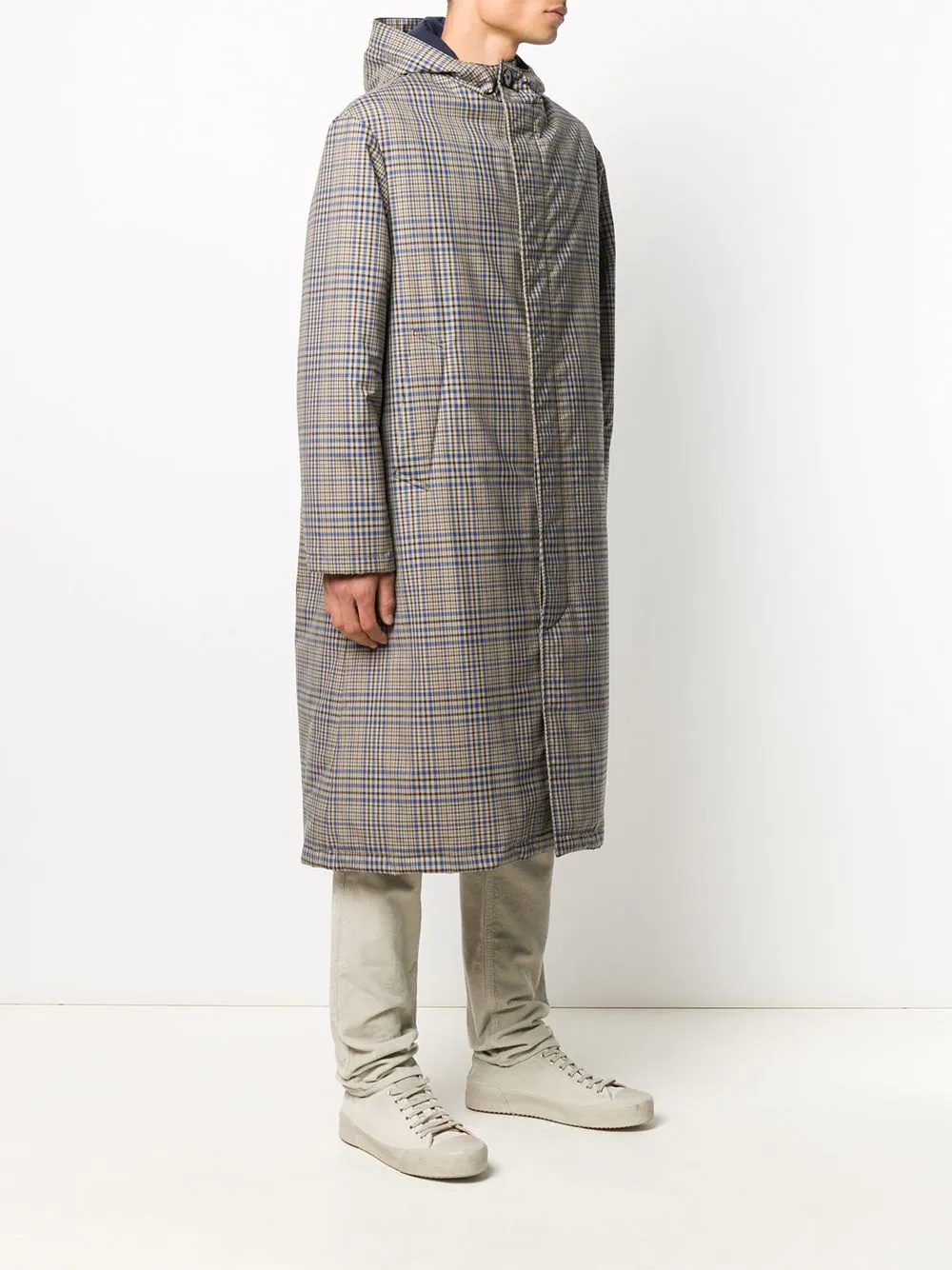 MILAN check-pattern hooded coat - 3