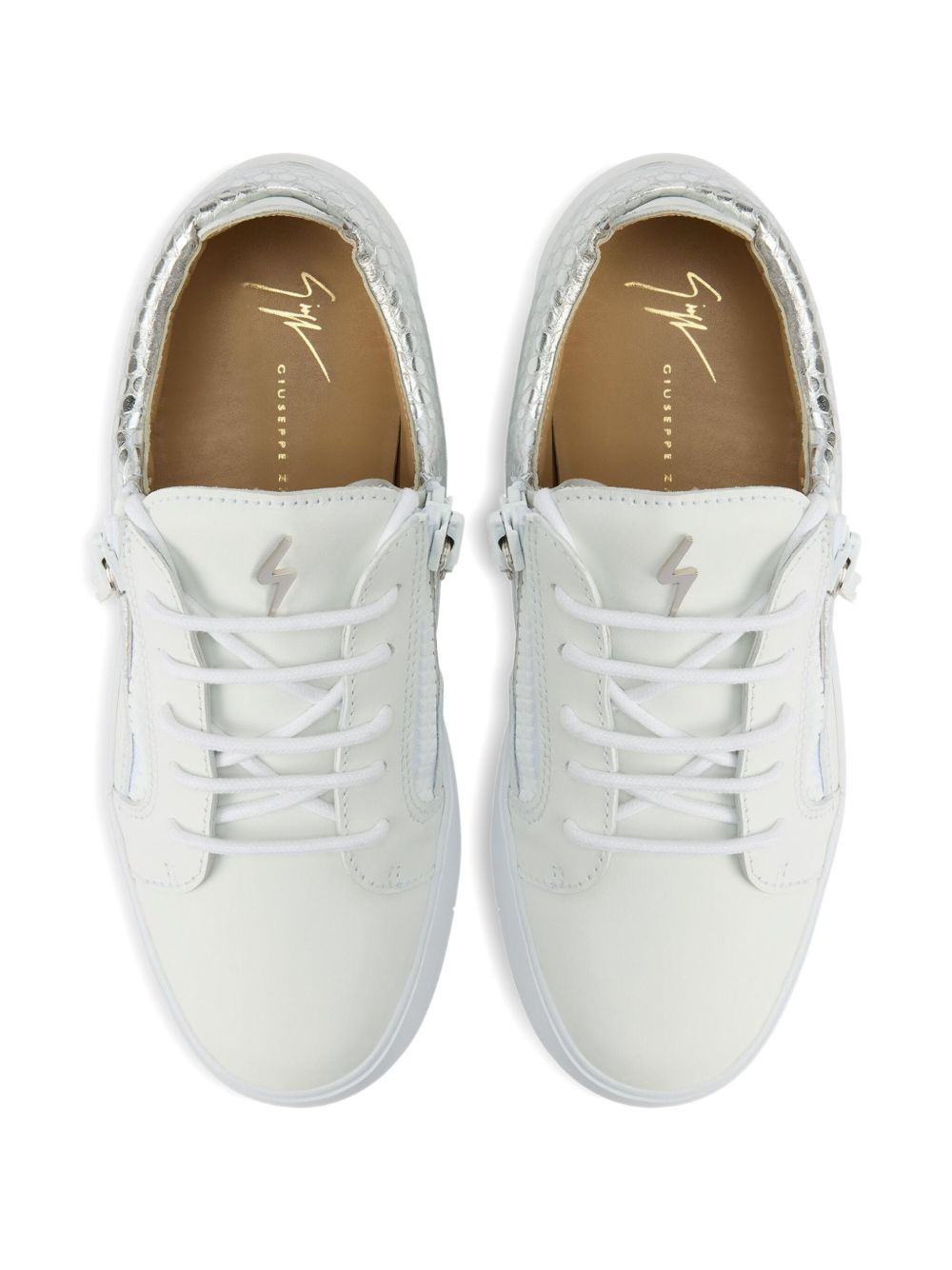 Gail zip-detail leather sneakers - 4