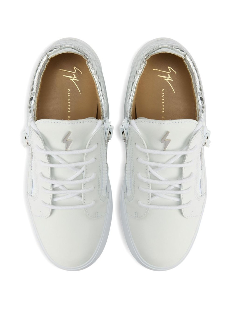 Gail zip-detail leather sneakers 4