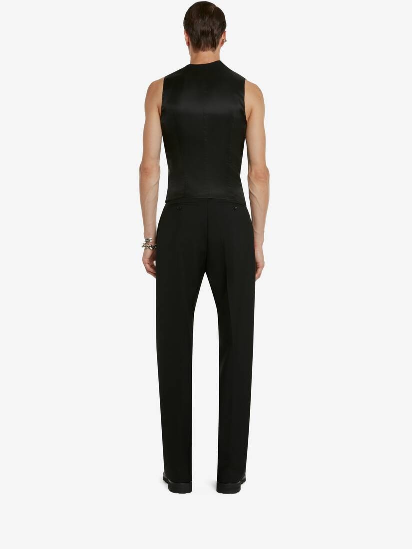 Asymmetric Waistcoat in Black - 4