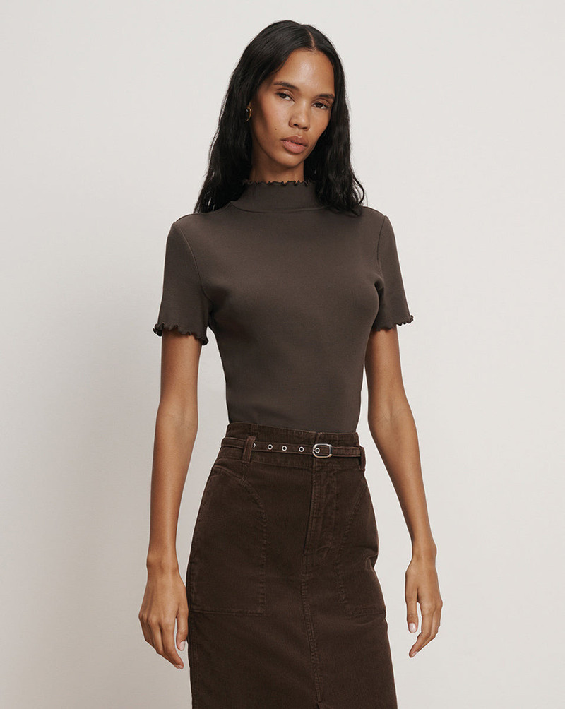 VERONICA BEARD HARDEN PURL-TRIM T-SHIRT outlook