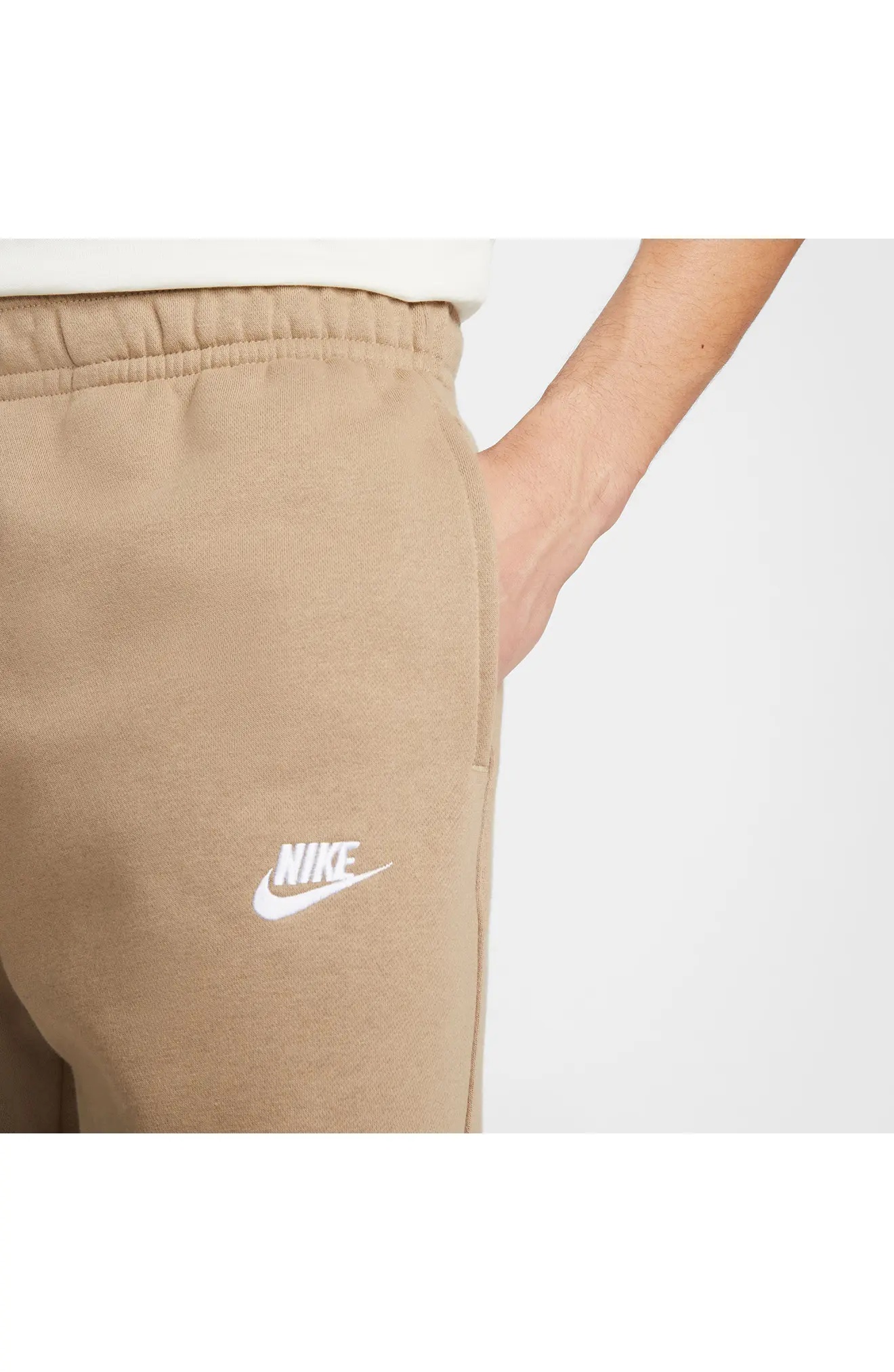 Sportswear Club Pocket Fleece Joggers in Khaki/Khaki/White - 5