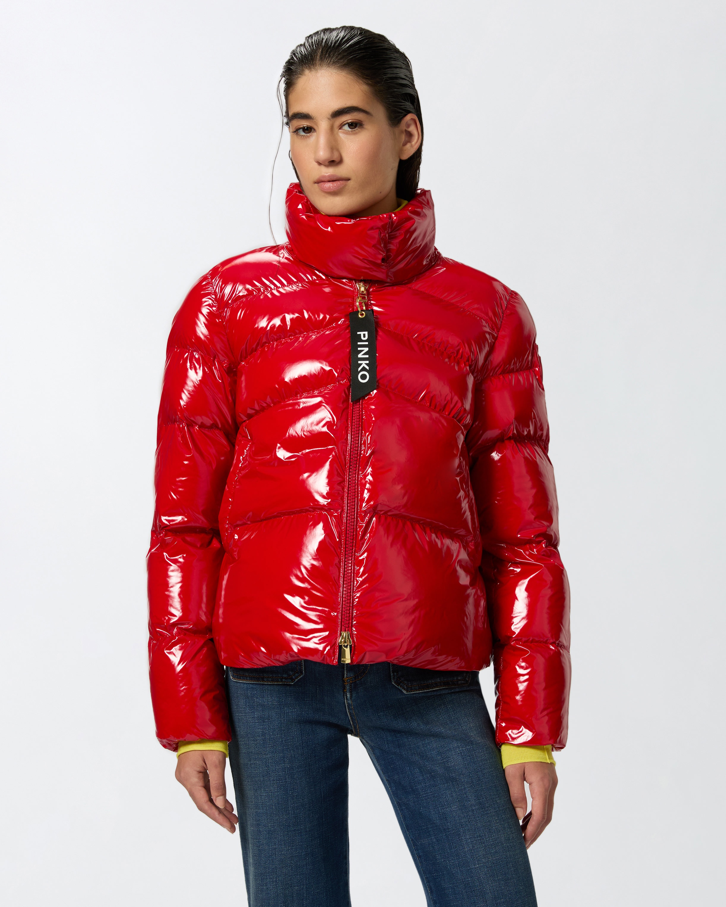 PADDED CRYSTAL NYLON PEA JACKET - 2