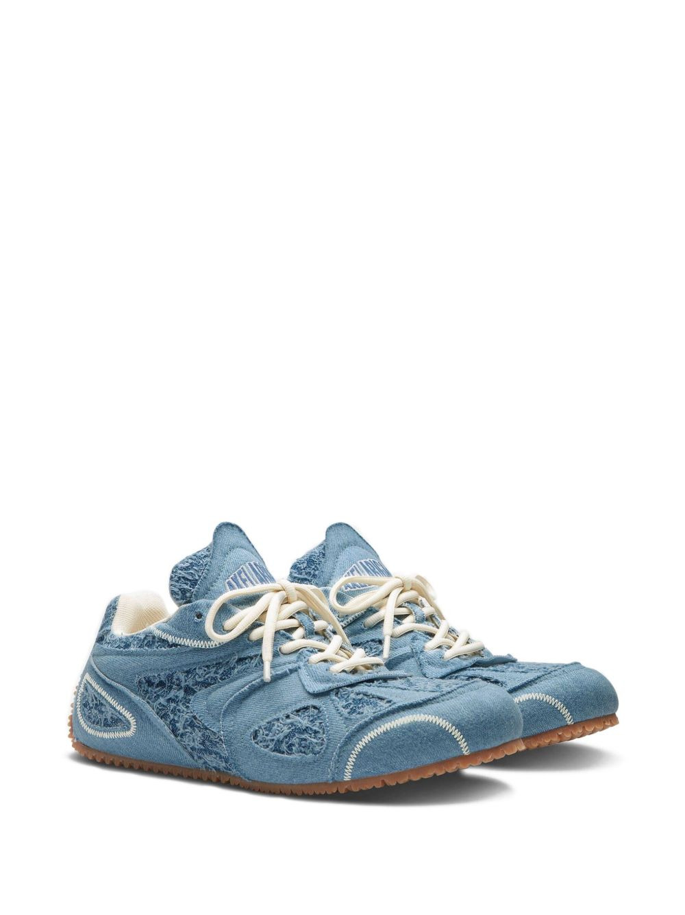 denim lace-up sneakers - 2