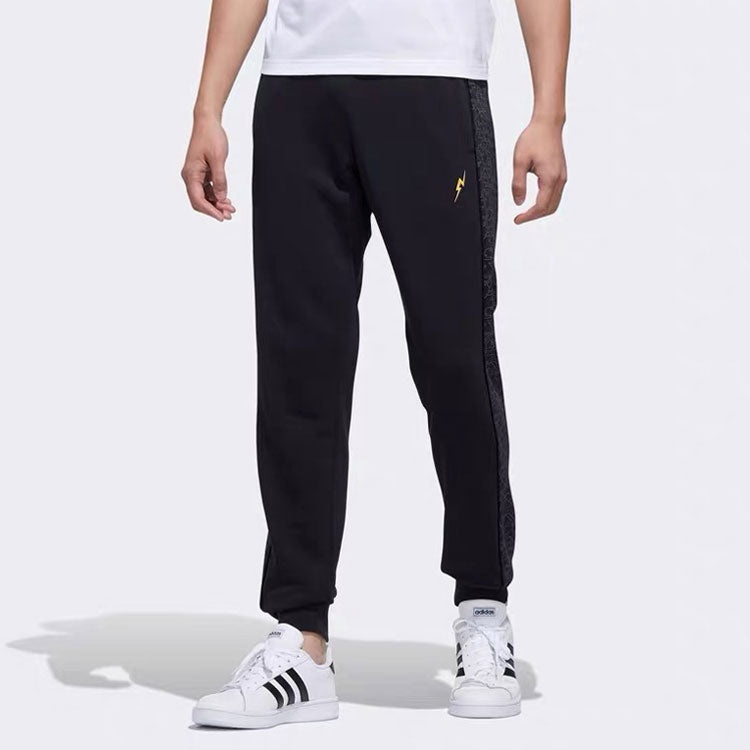 adidas neo x Pokemon Embroidered Side Printing Sports Long Pants Black FU3914 - 2