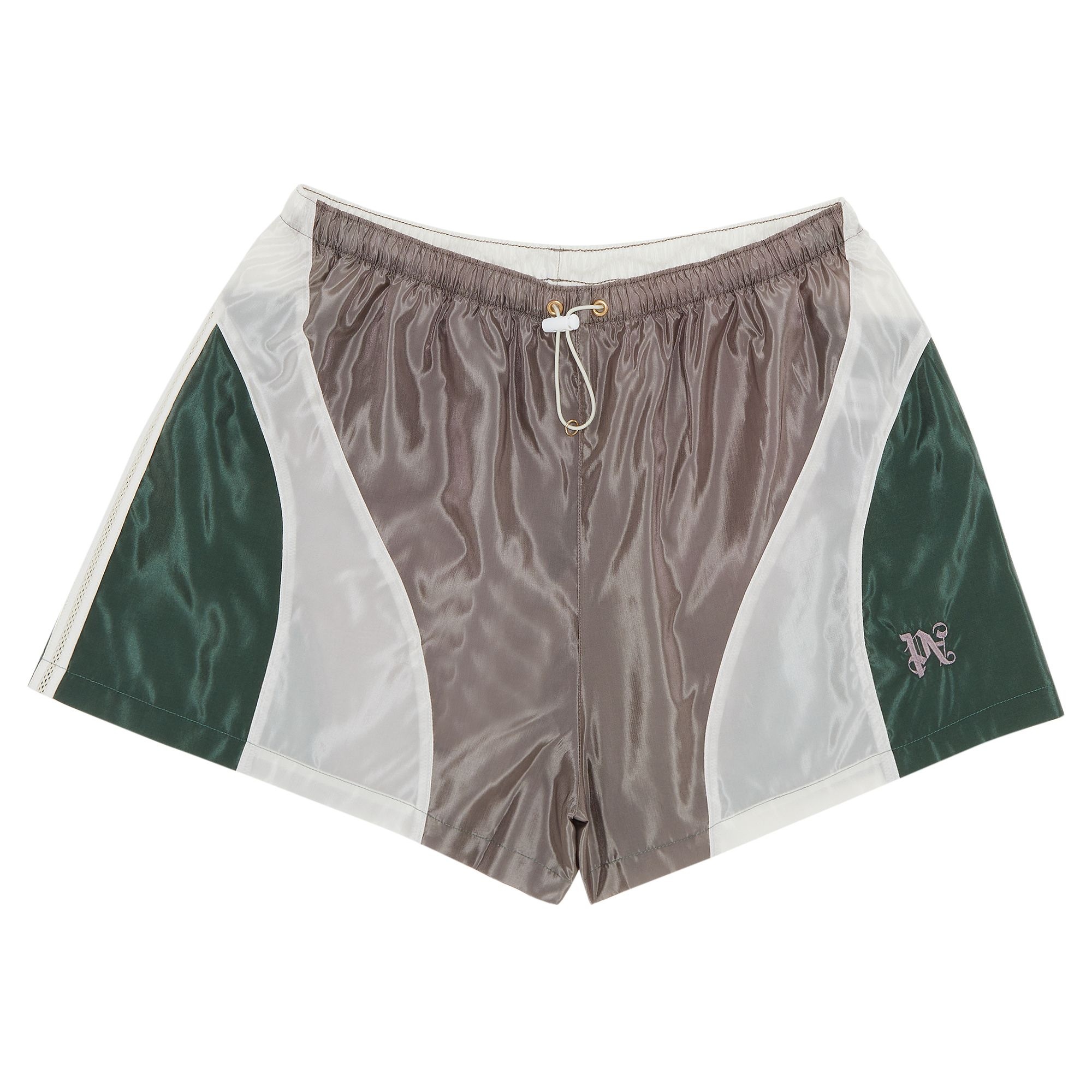 Palm Angels Monogram Colorblock Running Shorts 'Lilac/Multicolor' - 1