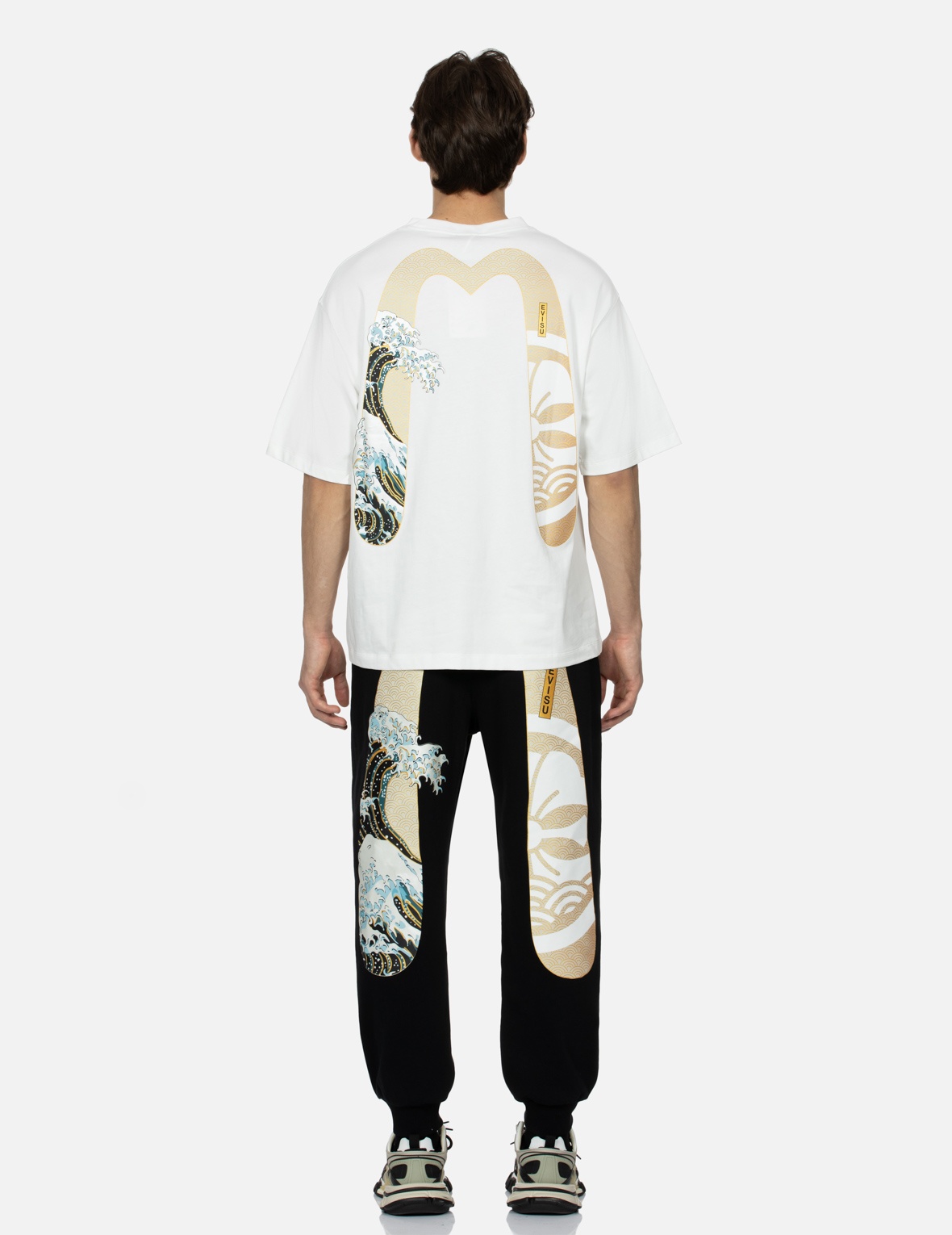KAMON AND THE GREAT WAVE DAICOCK PRINT RELAX FIT SWEATPANTS - 5
