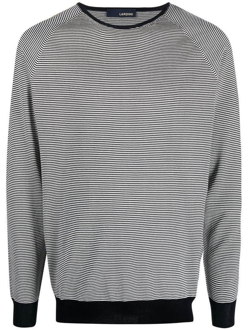 horizontal-stripe crew neck jumper 1