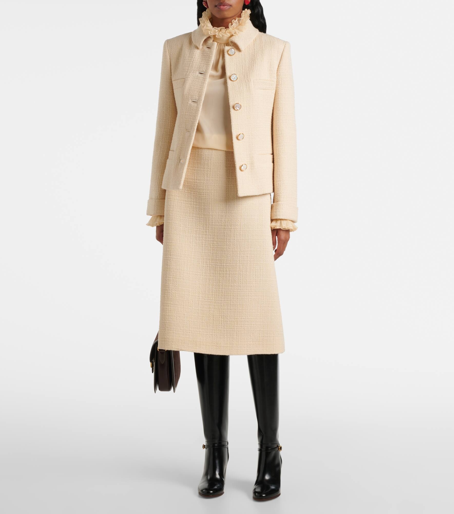 Wool-blend tweed jacket - 6