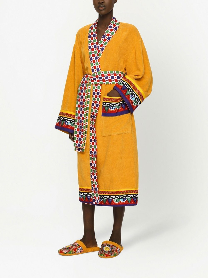 Dolce & Gabbana Carretto Siciliano printed trim bathrobe outlook