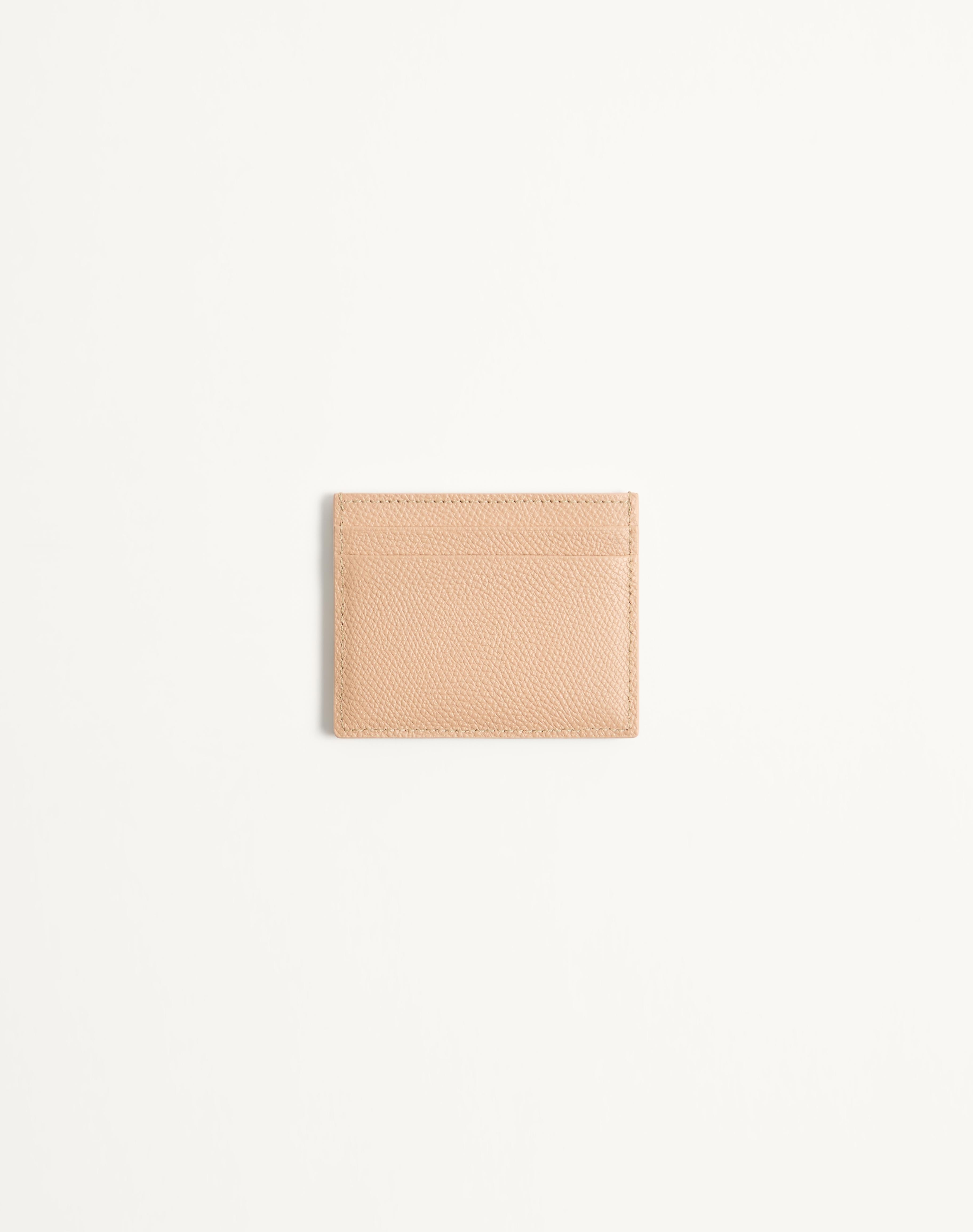 VLOGO SIGNATURE GRAINY CALFSKIN CARD HOLDER - 3