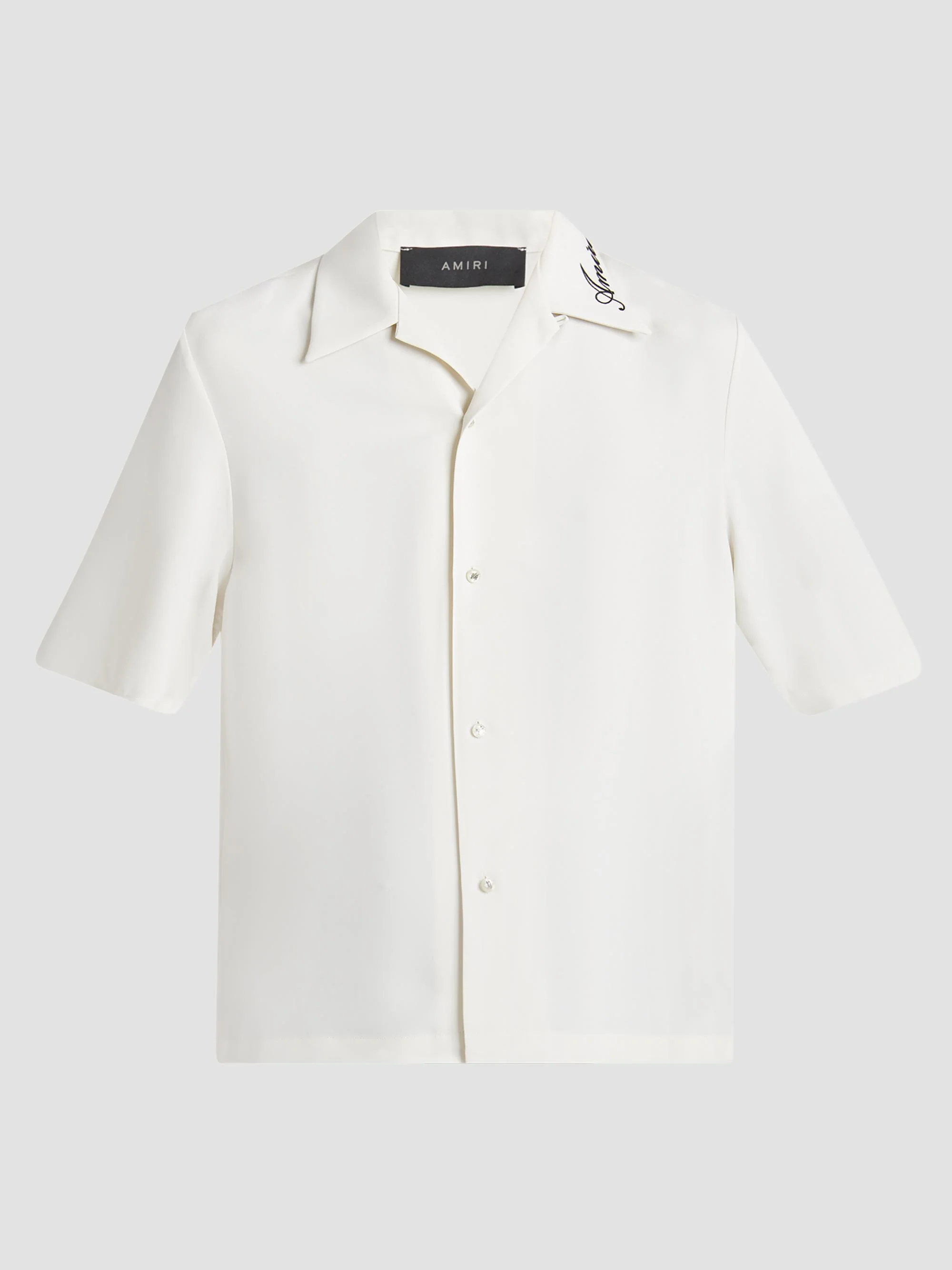 Men's Embroidered Collar Camp Shirt - Alabaster - 1