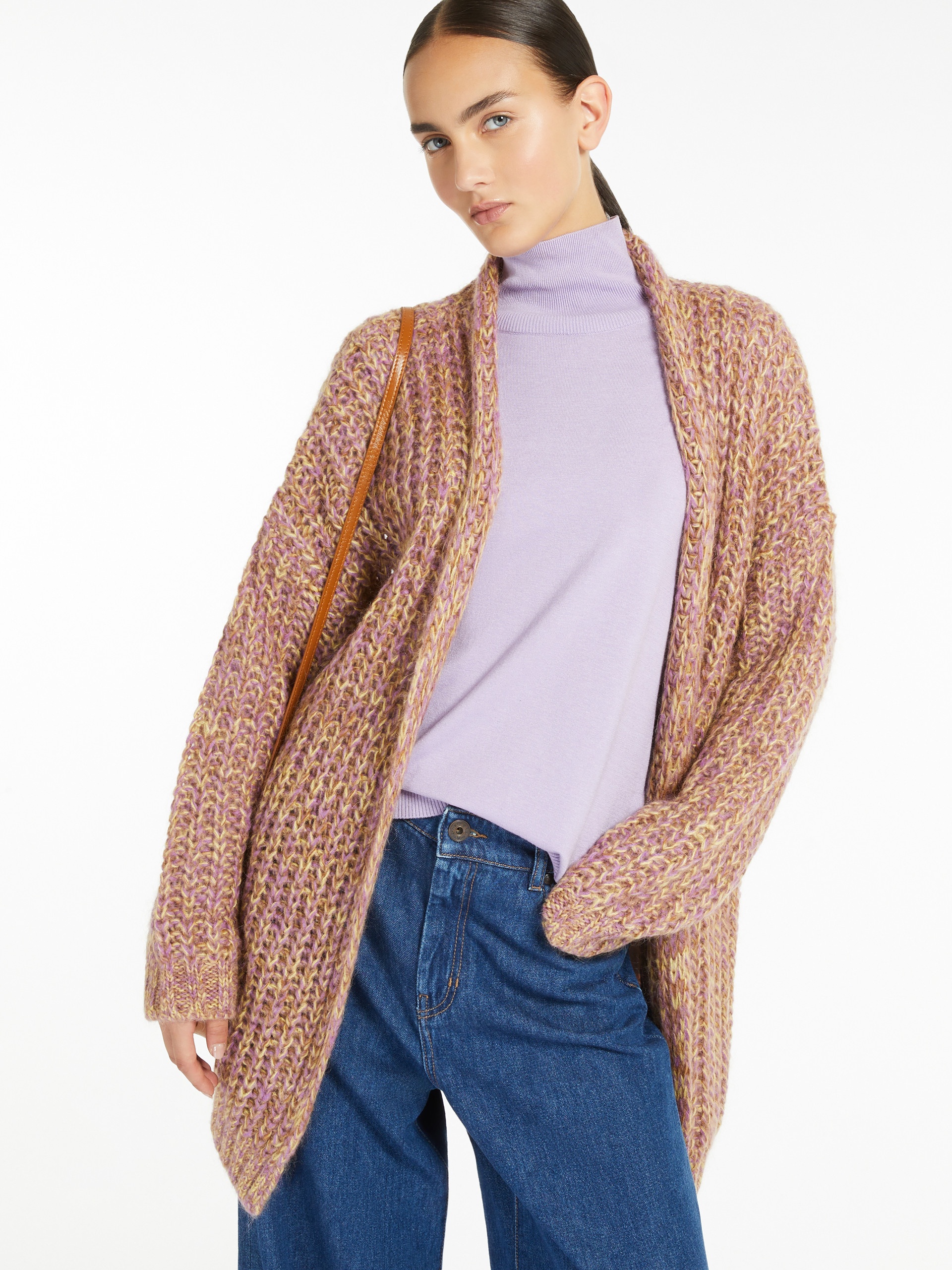 JOSEF Rib-knit mohair chiné cardigan - 5