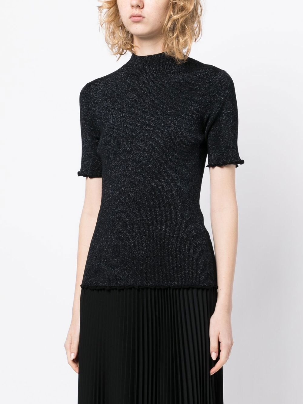 cut-out ribbed knit top - 3