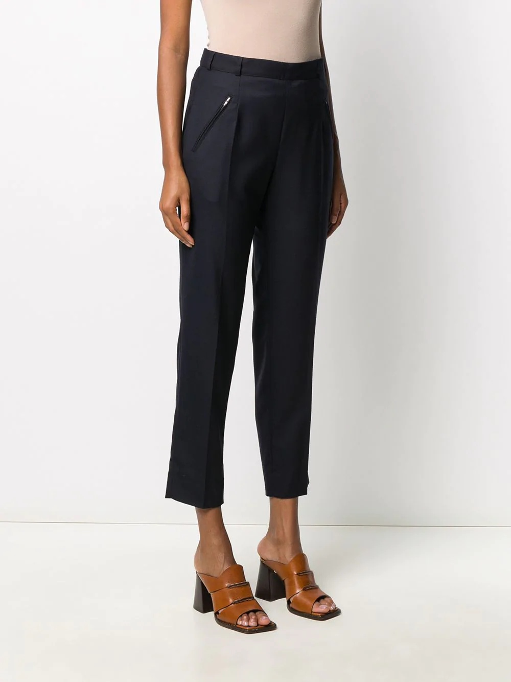 cropped straight-leg trousers - 3