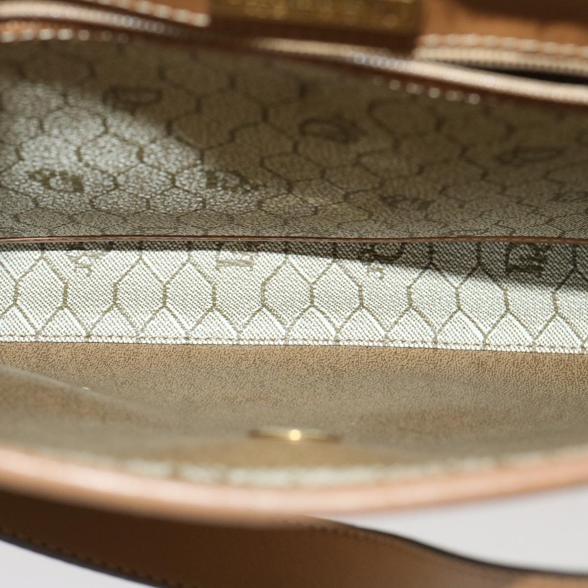 DIOR Honeycomb Canvas Hand Bag Leather Beige - 11