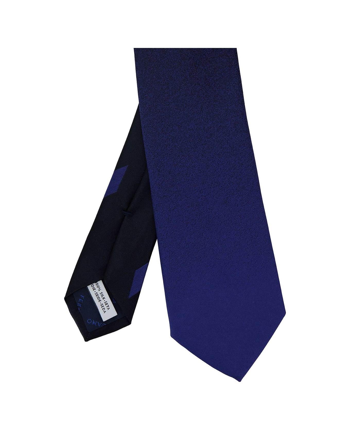 Blue Tie With Logo Embroidery In Silk Man - 2