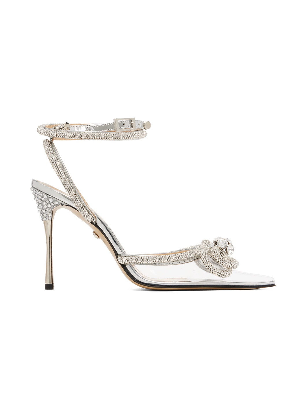 Silver Double Bow High Heels - 1